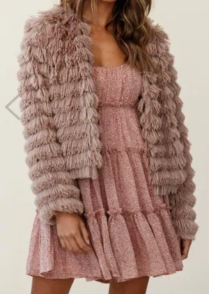Main Strip faux fur jacket thumbnail 1