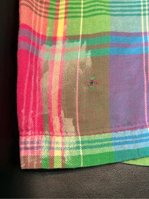 Victoria's Secret Pink, Green & Purple Plaid Flannel Pajama Set size Small thumbnail 15