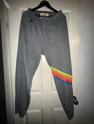 Aviator Nation Chevron 5 Stripe Joggers Sweatpants size XL thumbnail 3