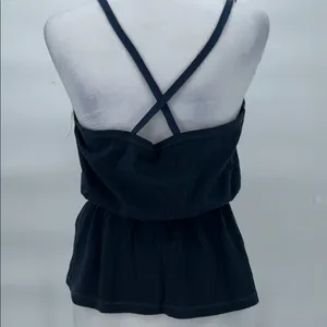 Abercrombie & Fitch Lace Front Cami Tank Navy Blue Size L thumbnail 3