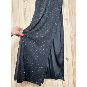 NWT Lulus A-Lister Black Rhinestone Bustier Maxi Dress Glam Cocktail Party Sz S thumbnail 5