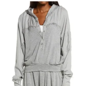 FP Movement Windy Meadow‎ Hoodie Heather Grey Women Small Oversized OB1137897 thumbnail 3