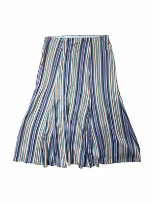 Maeve Anthropologie Freya Satin Multi Striped Midi Skirt Womens 4 thumbnail 8