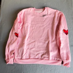 Women's Pink Heart and Love Theme Crewneck Sweatshirt Size XL #260615 thumbnail 1