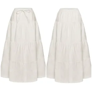 White Tiered Maxi Skirt thumbnail 2