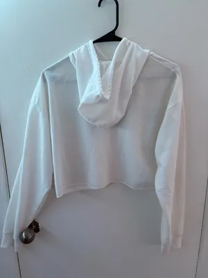 White new york crop hoodie thumbnail 2