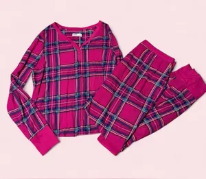 Sonoma Pink Plaid Two-Piece Pajama Set thumbnail 1