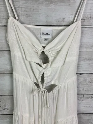 Sky To Moon White Sleeveless Tie-Front Sundress Size Large thumbnail 2