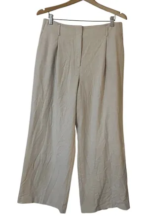 Ann Taylor Gray Pleat Front Trouser Pants Size 12P thumbnail 1