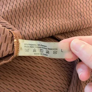 EUC women’s chocolate brown textured high low swimsuit tie‎ hip swim cover up L thumbnail 2