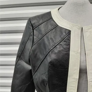 Vintage Spiegel Women's Leather Jacket Size 14 Black Classic Fall Moto Chic Y2K thumbnail 10