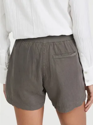 Faherty Arlie Shorts Pull On Linen Blend Olive Green Womens Size Medium thumbnail 3