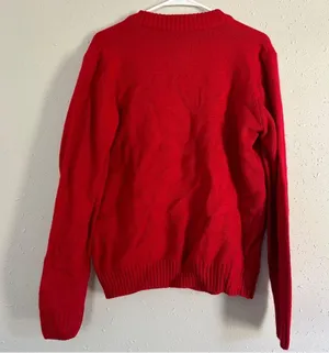 Merry Christmas Red Reindeer Googly Eyes Crewneck Sweater Holiday Ugly Christmas thumbnail 4