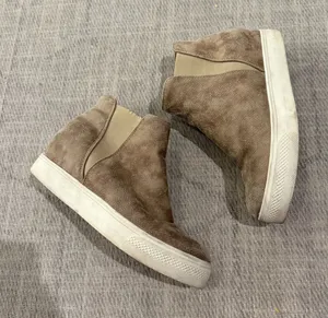 Very G Taupe Hidden Wedge Slip On Sneaker Booties Women’s 9 thumbnail 1