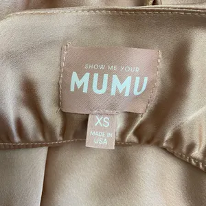 Show Me Your Mumu Diane Bodysuit In Rose‎ Gold Luxe Satin Womens Size XS thumbnail 2