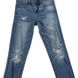American Eagle High Rise Jeggings Super Stretch Destroyed Medium Wash Size‎ 4R thumbnail 4