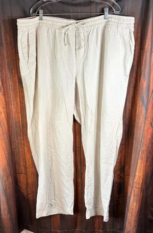 Old Navy‎ Linen Blend Pants Women's Size XXL Drawstring Straight Leg Beach Vacay thumbnail 1