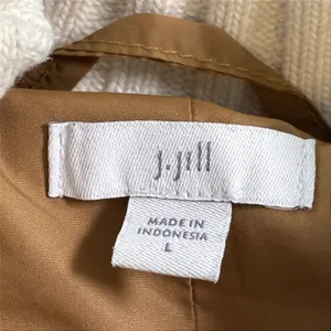 J.‎ Jill Camel Brown Quilted Puffer Vest Ribbed Knit Trim Snap Front Womens L thumbnail 2