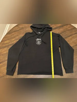 Stüssy Womens Black Embroidered Logo Lightweight Pullover Sweatshirt Cropped-Sm thumbnail 3