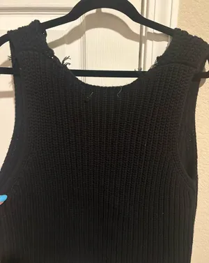 Black knit button front vest Size M thumbnail 1