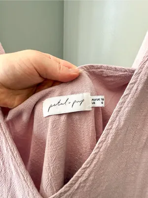Petal & Pup Pink Tie Strap Tiered Shift Dress Size 6 thumbnail 4