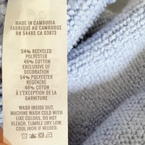 Aerie Sweatshirt Crewneck Medium Blue Fleece Knit Texture Oversized Cozy thumbnail 8