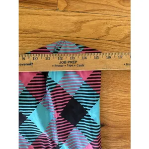LOUDMOUTH GOLF Size 8 pink‎ blue black check strapless dress Bright thumbnail 5