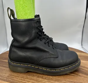 Dr. Martens 1460 Smooth Leather Lace Up Boots‎ Black Combat Goth Moto Women's 5 thumbnail 1