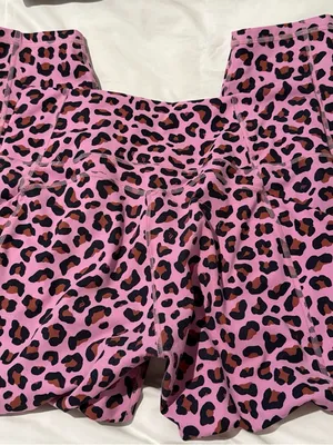 Fabletics Pink Leopard Print Leggings & Sports Bra Set thumbnail 3