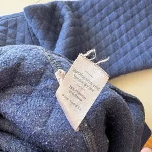 Marine Layer Quilted‎ Hoodie Women Small Blue Pullover Style 14025 Fall 2021 thumbnail 3