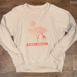 Aerie Party Animal Tan Sunset Safari Giraffe Crewneck Sweatshirt thumbnail 1