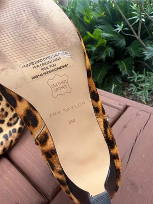 Ann Taylor $268 Leopard Calf Hair Skinny Heel Pointed Toe Booties Size 8M thumbnail 5
