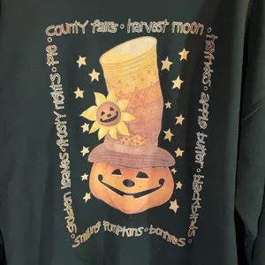 Gildan Halloween Jack-o-Lantern Sweatshirt Size L thumbnail 2