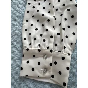 NWT Zara Polka Dot Dress Black White Women's XS Coastal Cocktail Beach Grandma thumbnail 8
