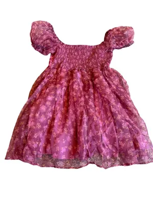 Altar'd State Floral Print Mini Dress Puff Sleeves Full Skirt Size Medium thumbnail 8