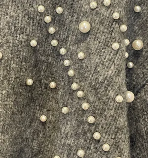 ZARA Pearl Embellished Cropped Sweater thumbnail 4