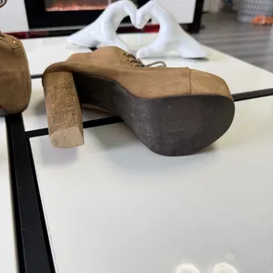 Jeffrey Campbell Lita Suede Platform Booties - Tan (Size 8M) thumbnail 7