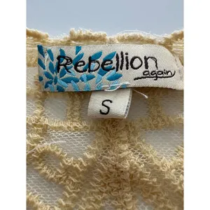 Rebellion Again Lace Duster Small Creamy Yellow Sheer Kimono Romantic Coquette * thumbnail 7