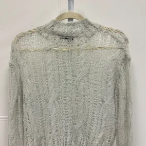 Zara Open Knit Crewneck Sweater‎ Light Gray XS-S 0021/107/406 thumbnail 5