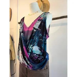 Deadstock Y2K BeBe Purple Mesh Flowy Layering Tank Top Size Medium NEW with Tags thumbnail 2
