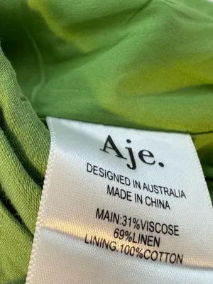 Aje Thea Draped Twist Fern Green Crop Top| Size 4 thumbnail 7