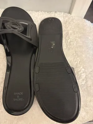 Shade & Shore all black flip flops Sz.11 thumbnail 6