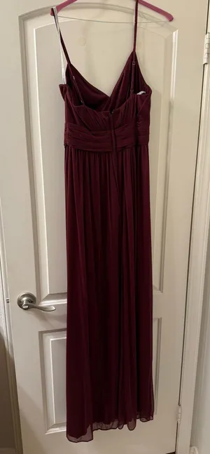 David’s Bridal Burgundy Bridesmaid Formal Dress thumbnail 4