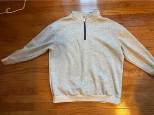 Amazon Oversized Grey Quarter Zip thumbnail 1
