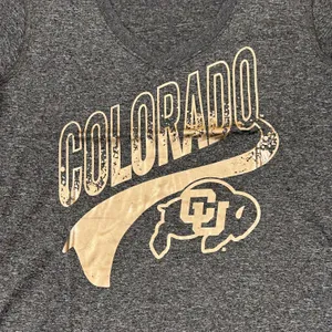 Champion CU Colorado Buffaloes NCAA Football Gray Short Sleeve Shirt Women’s M thumbnail 3