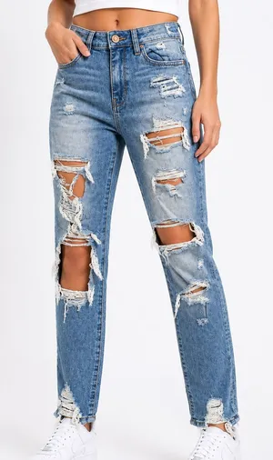 American Eagle Hi-Rise Jegging Next Level Stretch Distressed Jeans Women’s 4 thumbnail 1