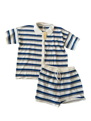 EKOUAER Blue White Striped Casual Two Piece Set Size Large NEW NWT thumbnail 7