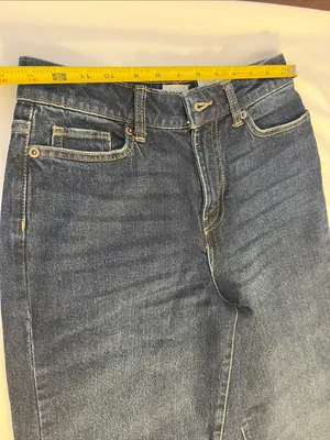 High-Rise Wide-Leg Jeans in Dark Blue thumbnail 3