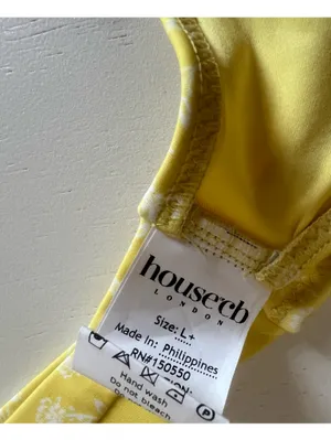 House of CB YELLOW WHITE FLORAL PRINT BIKINI bottom. Size Large. NWOT thumbnail 7
