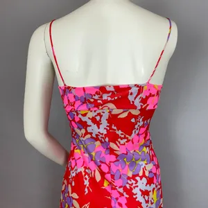Vintage Saks Fifth Avenue‎ Dress Nightgown Floral Vibrant Gathered Bodice Slinky thumbnail 7